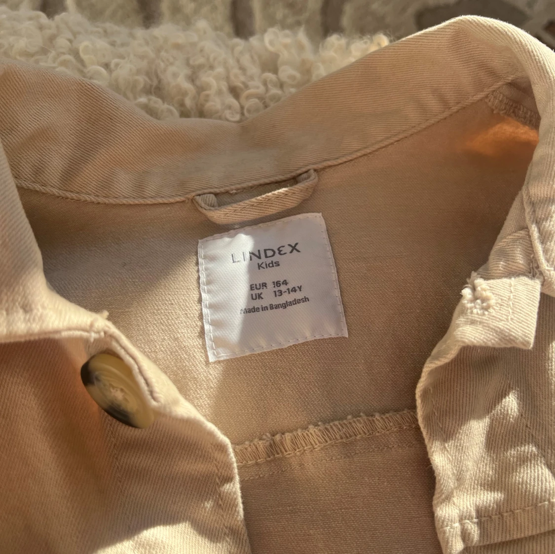 Beige jeansjacka från Lindex, stl 164 - 3