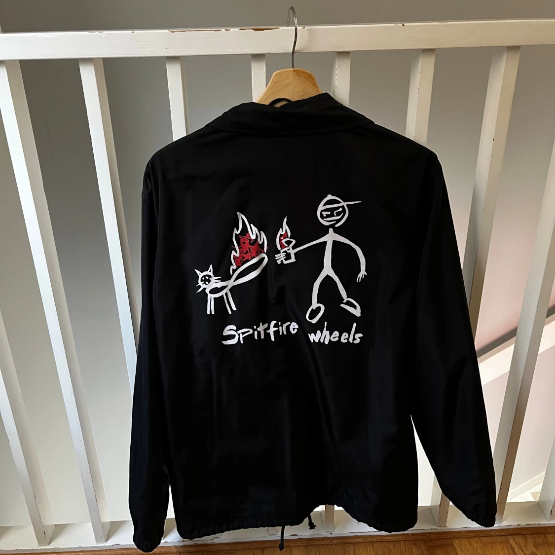 Supreme x Spitfire svart coachjacka L