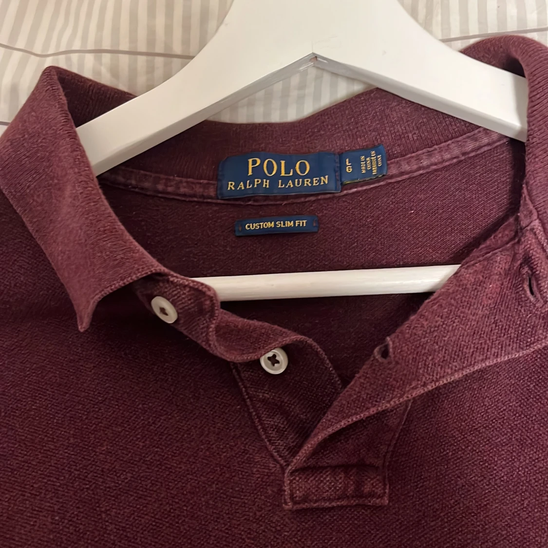 Vinröd pikétröja Polo Ralph Lauren L - 2