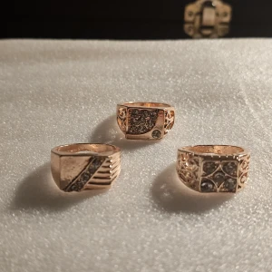 3x Guldpläterade ringar (Rose) - Säljs in styckvis   18.5 mm 18.1 mm 19 mm