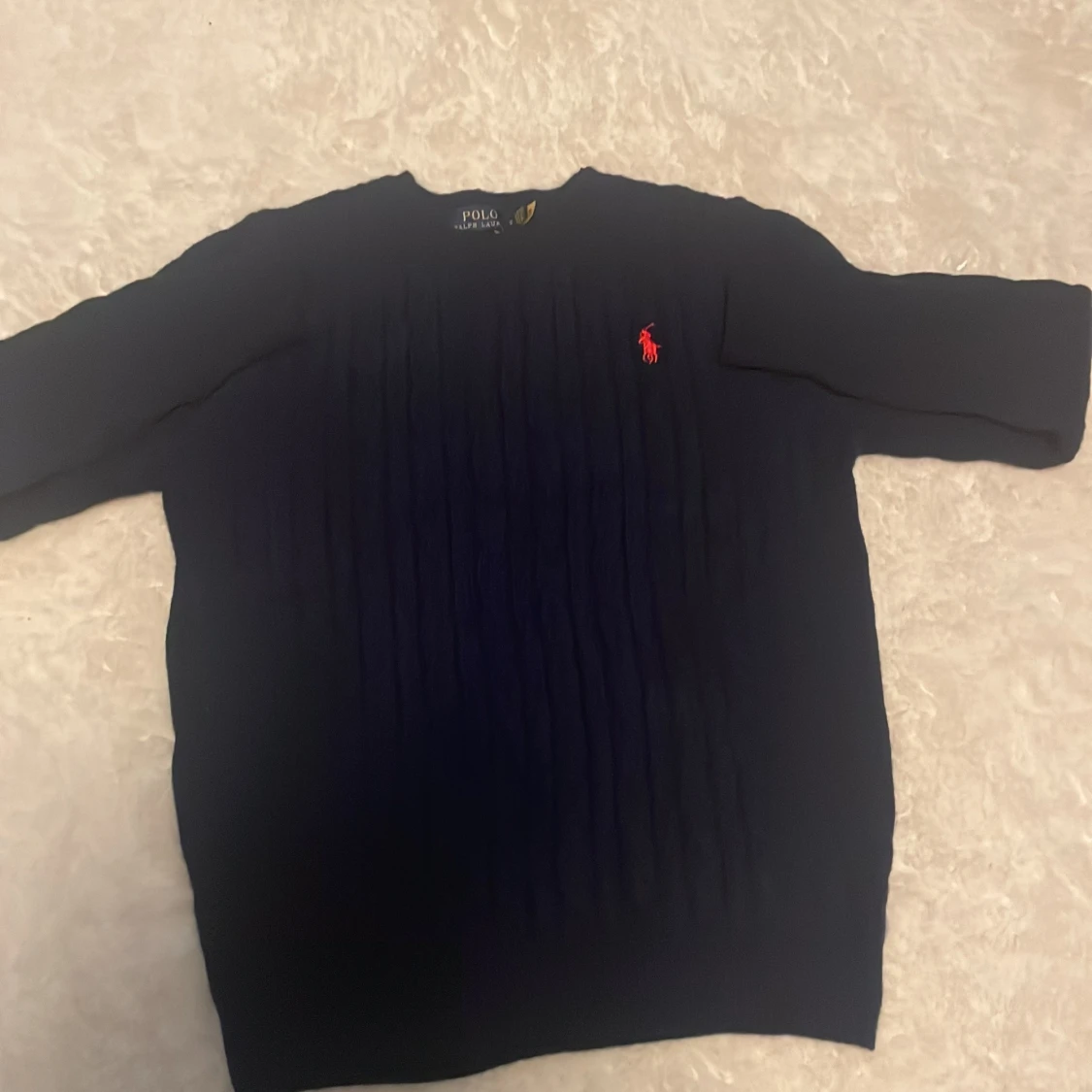 Mörkblå stickad tröja Polo Ralph Lauren
