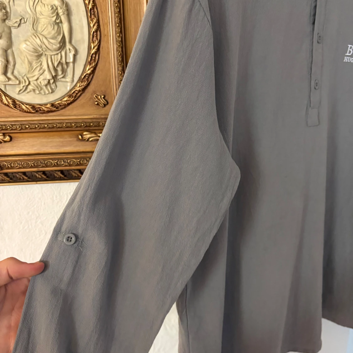 Grå långärmad pikétröja Hugo Boss - 3