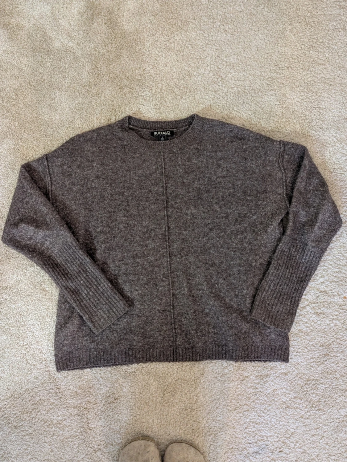 Mörkgrå stickad tröja Buffalo