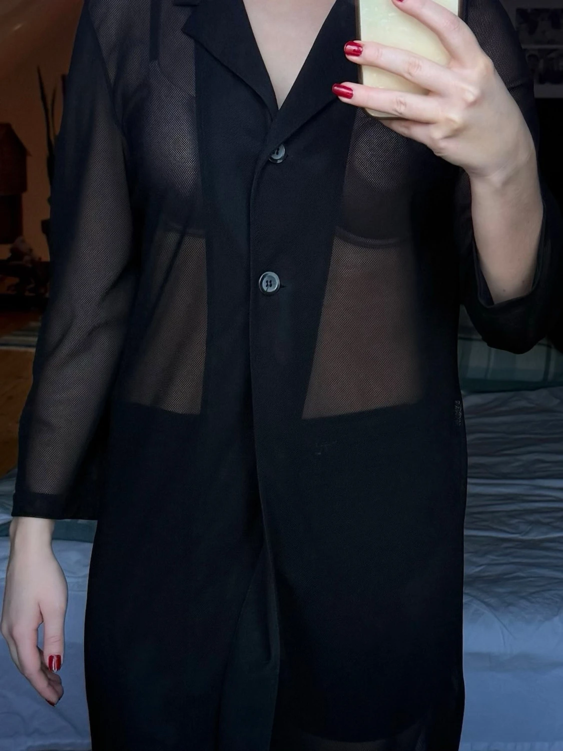 Svart transparent långklänning - 2