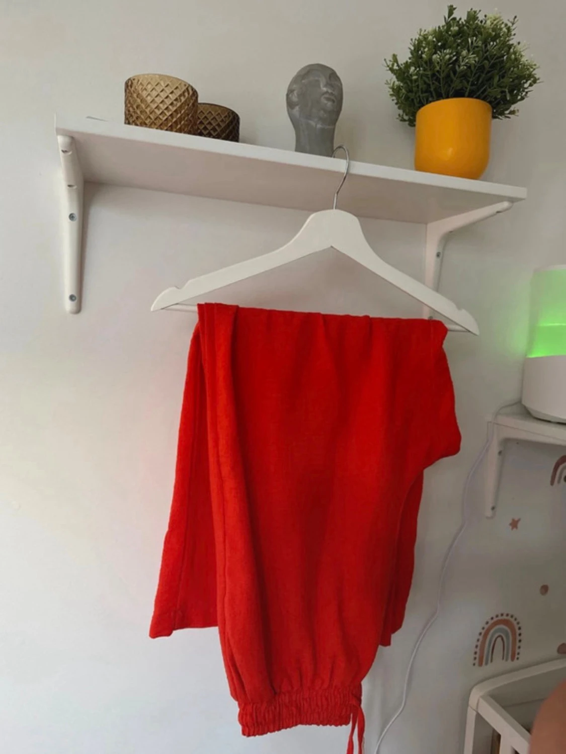 Orange mjukisbyxor med snörning