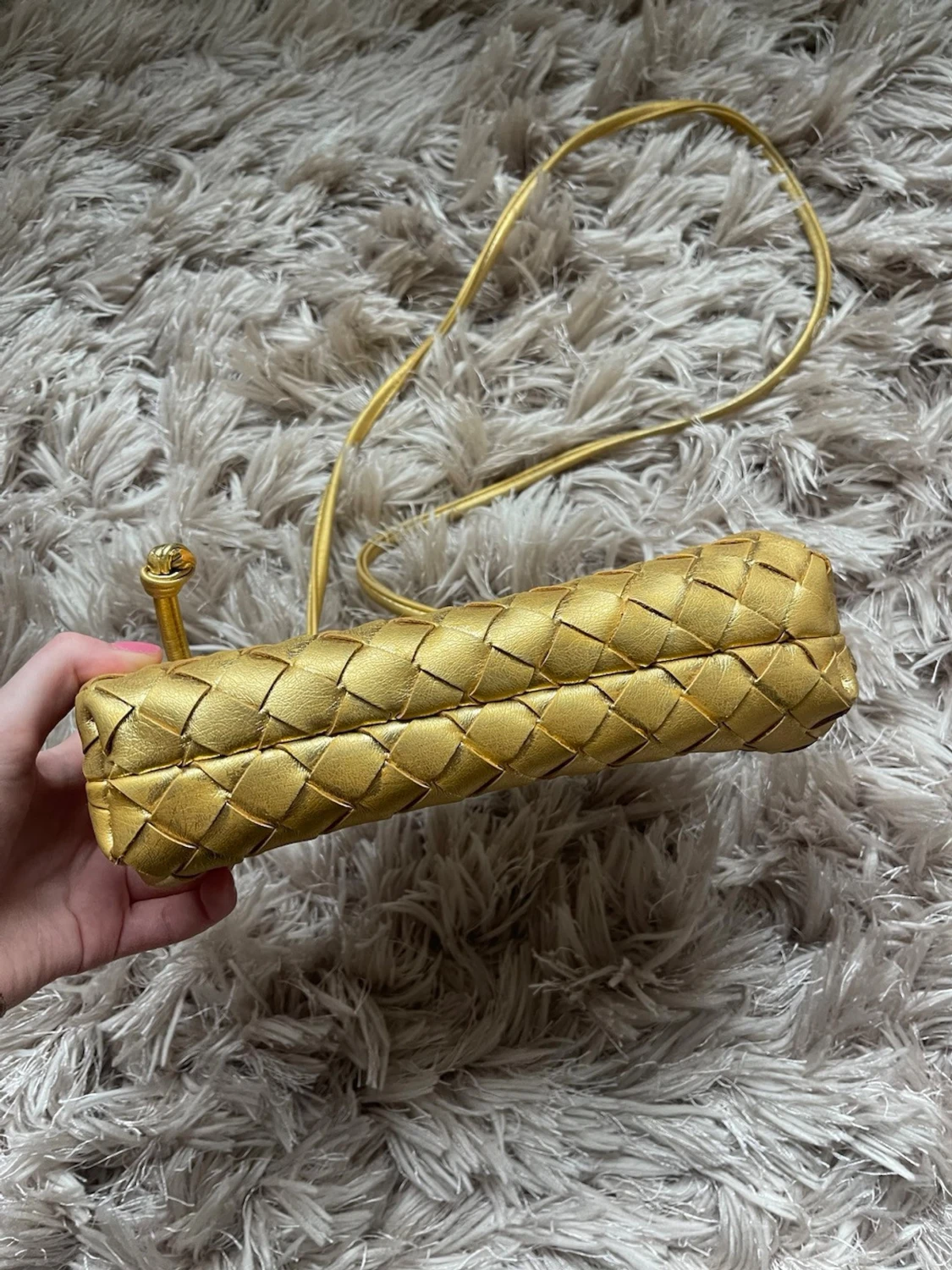 Guldig flätad väska  - 6