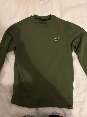 Grön sweatshirt från Scotch & Soda - Snygg grön sweatshirt från Scotch & Soda med stort fågeltryck i mörkblått på ryggen och mindre logga på bröstet. Tröjan har rund hals, långa ärmar och ribbade muddar vid ärmslut och nederkant. Perfekt för dig som gillar streetwear och coola prints.