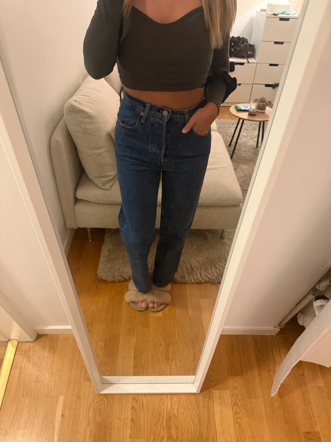 Levi's 501 blå jeans, hög midja - 2