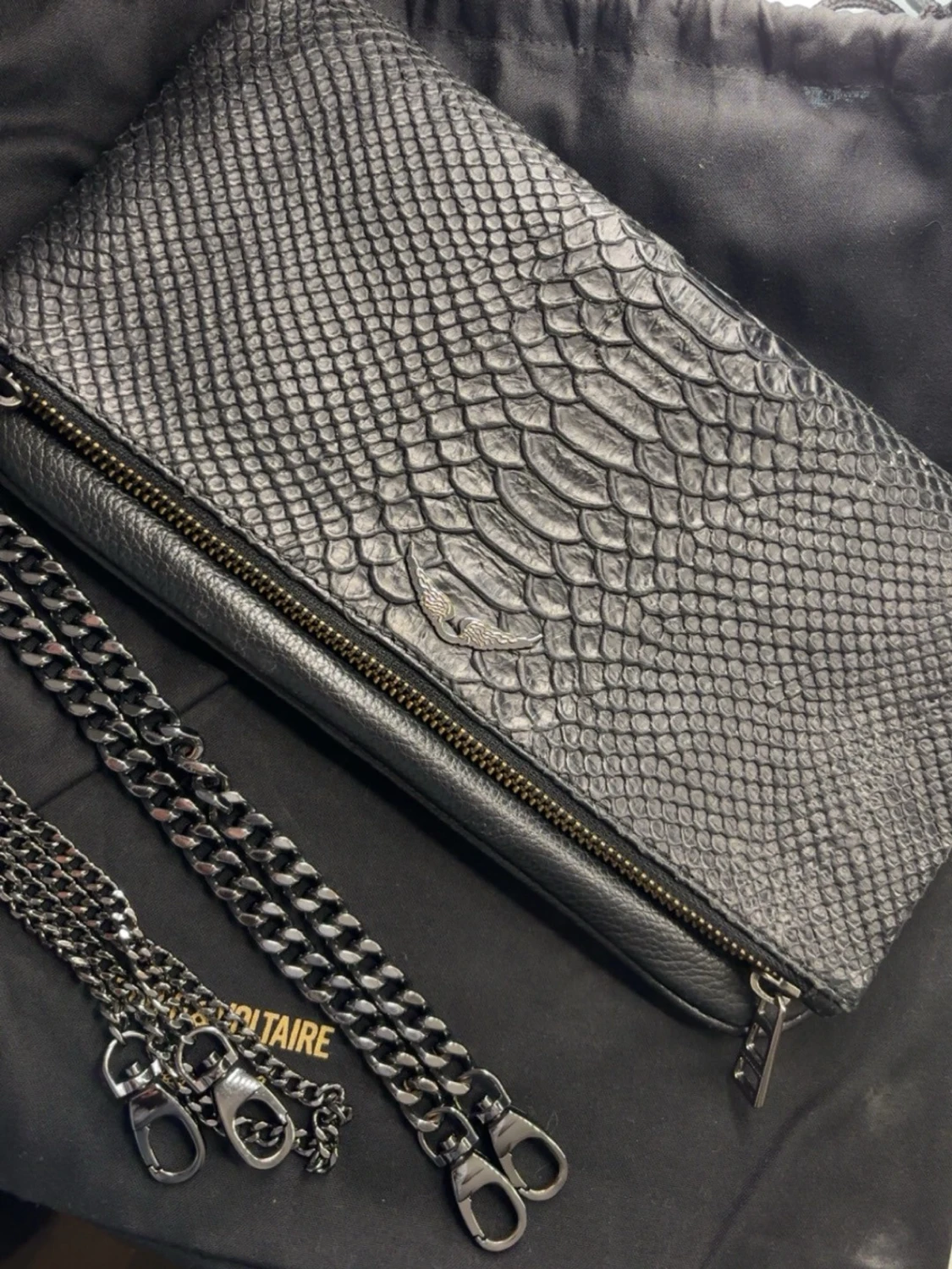 Svart kuvertväska Zadig & Voltaire skinn