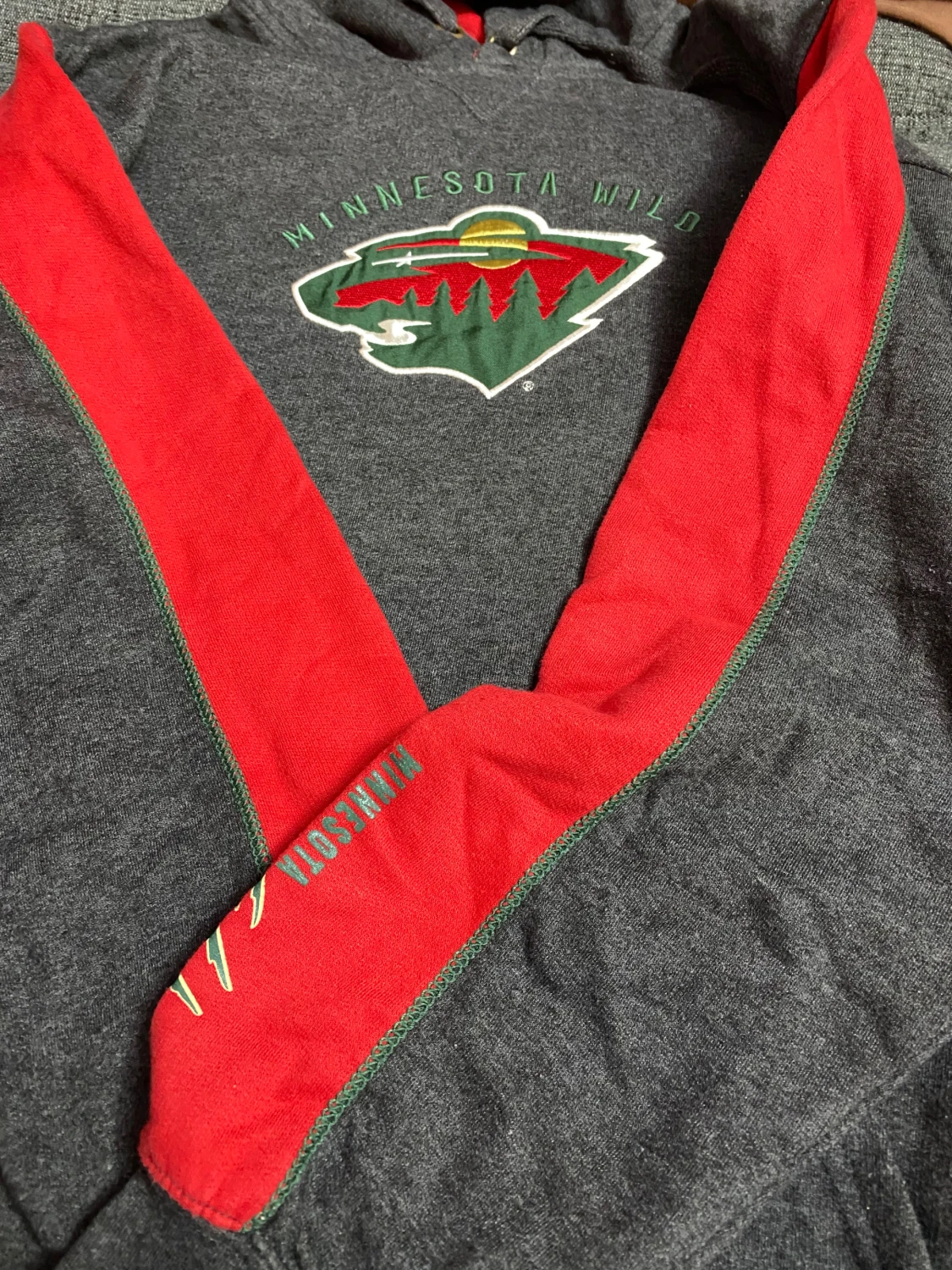 Minnesota Wild grå hoodie Majestic M