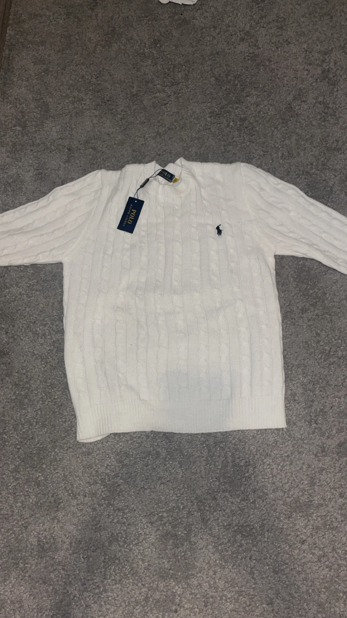 Vit stickad tröja Polo Ralph Lauren