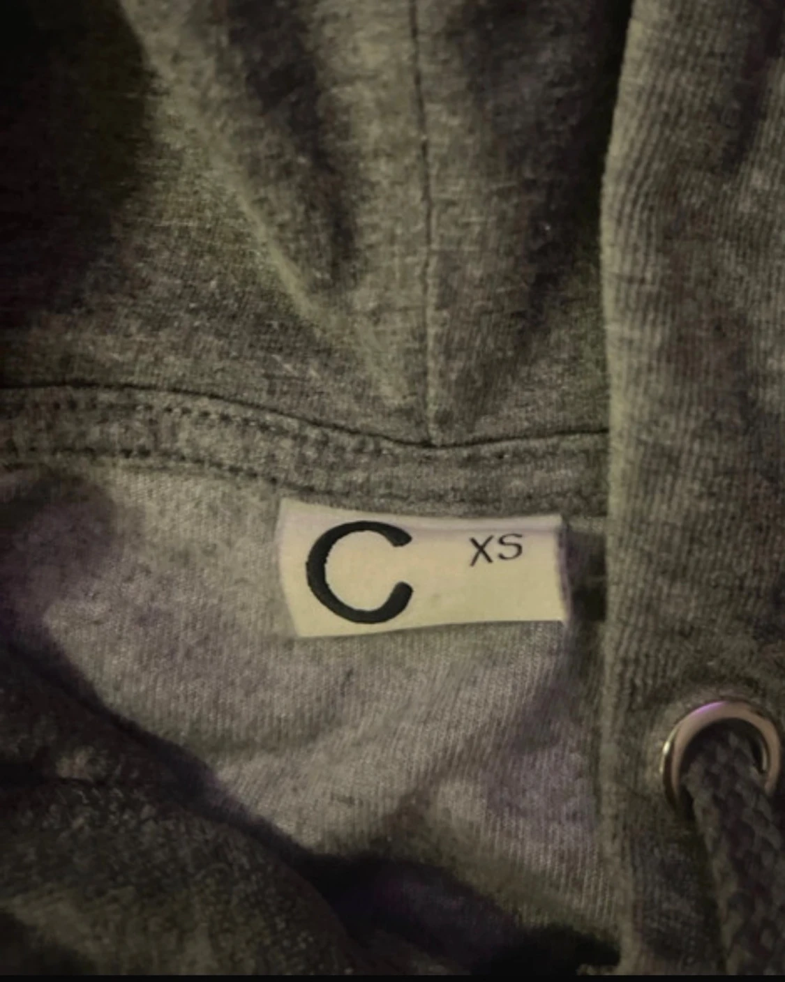 Mörkgrå hoodie med dragkedja XS - 1