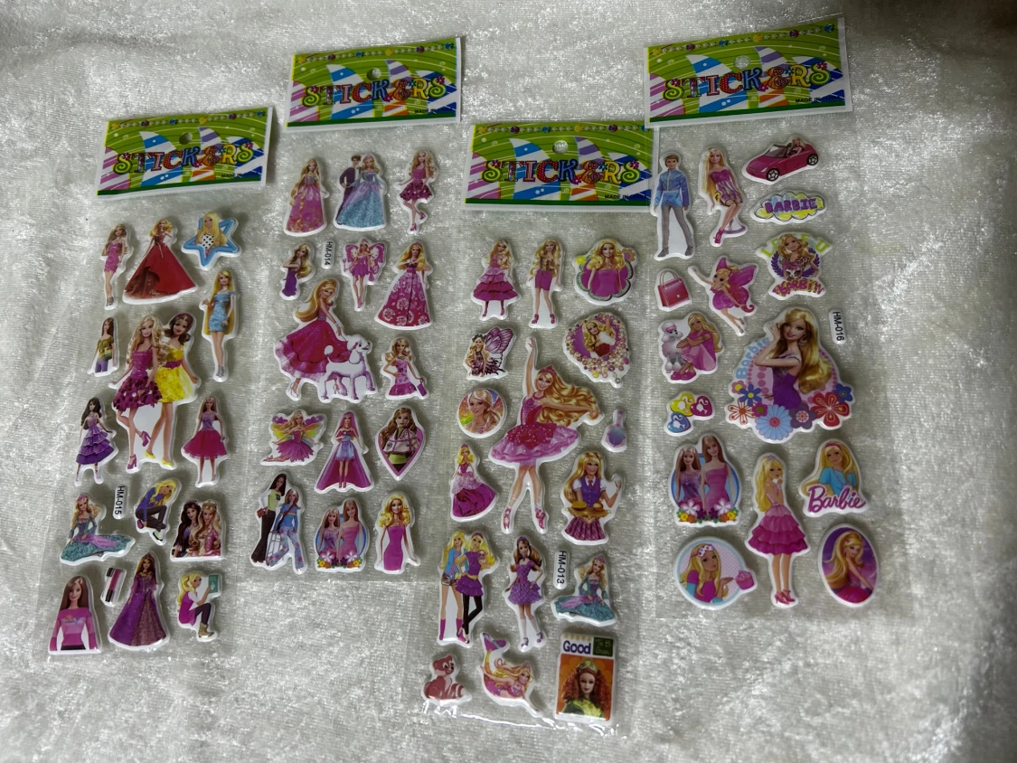 Blandade 3D klistermärken - Cars, Frost, Hello Kitty, Barbie - 3