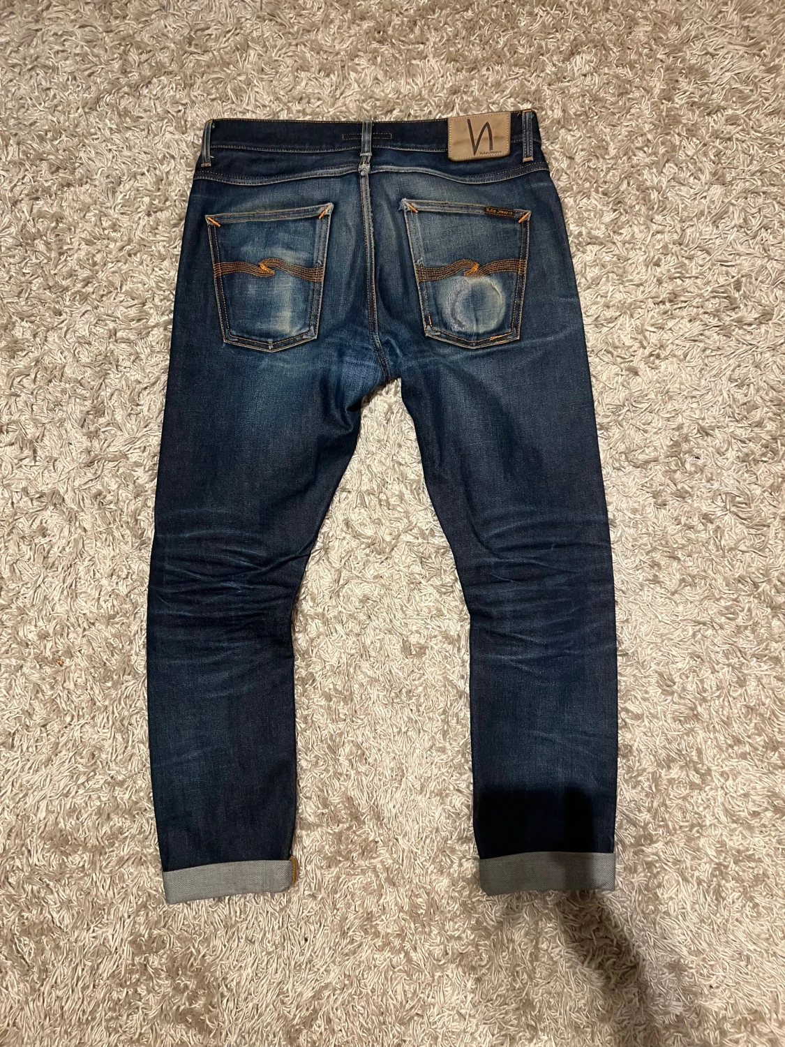 Dry japan selvage nudie jeans lean dean slim fit herr w31 blå  - 2