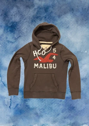 Vintage Hollister Mallibu Hoodie - Säljer denna otroligt snygga och feta Hollister Malibu Hoodien som är extremt sällsynt! | Storlek M | Mycket bra skick | Hoodien har sliten design | Längd runt 67-68 cm , Bredd armhåla - armhåla ≈55cm