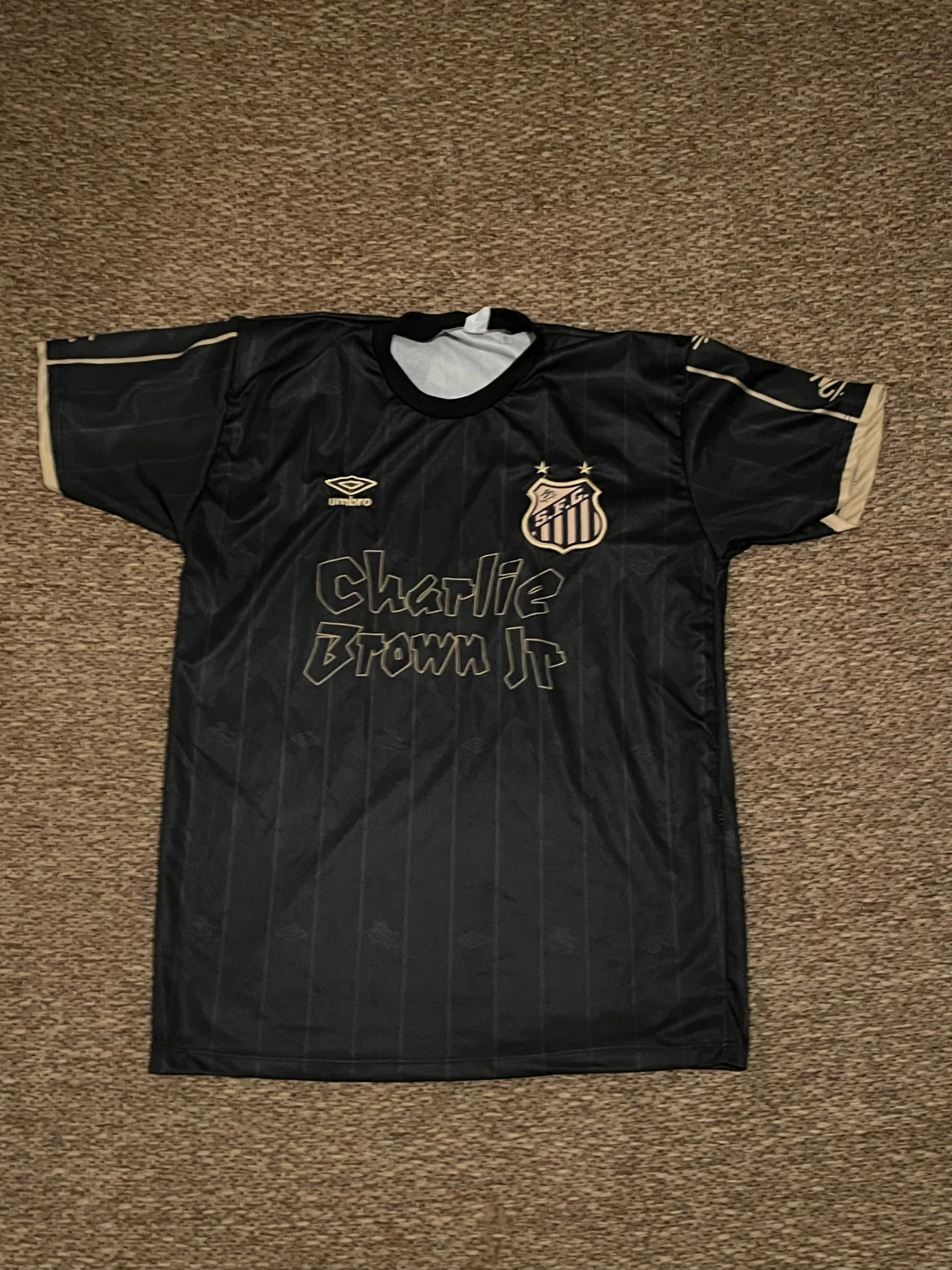 Svart Santos Neymar Jr fotbollströja