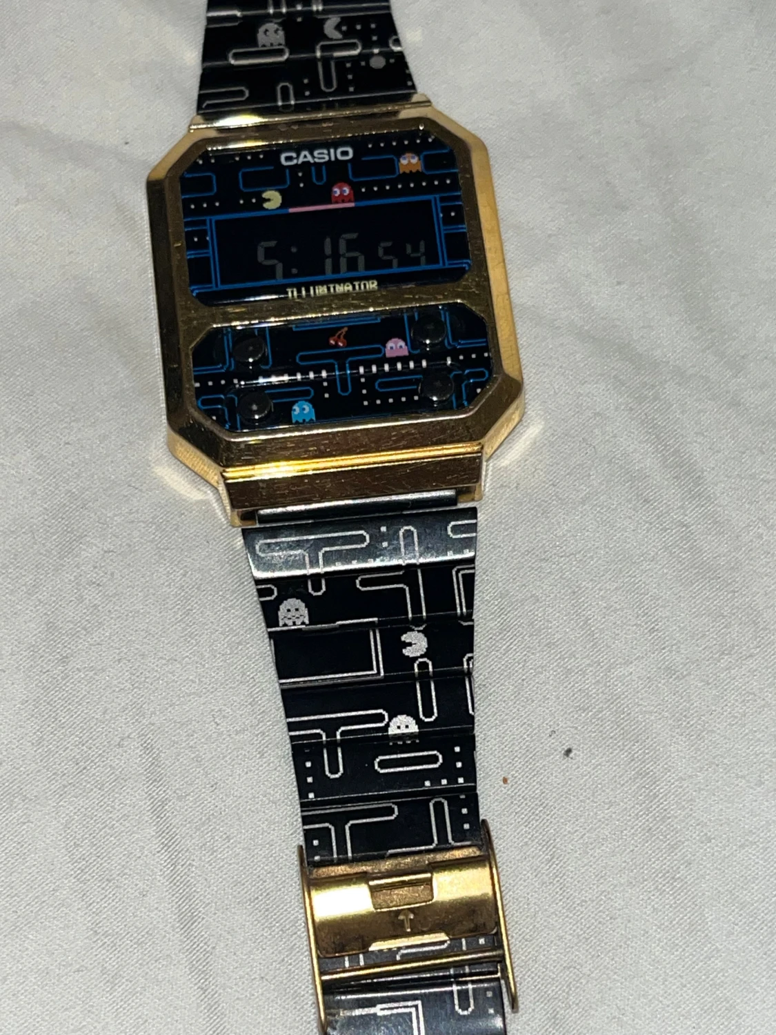 Casio Pac-Man digital klocka guld/svart - 2