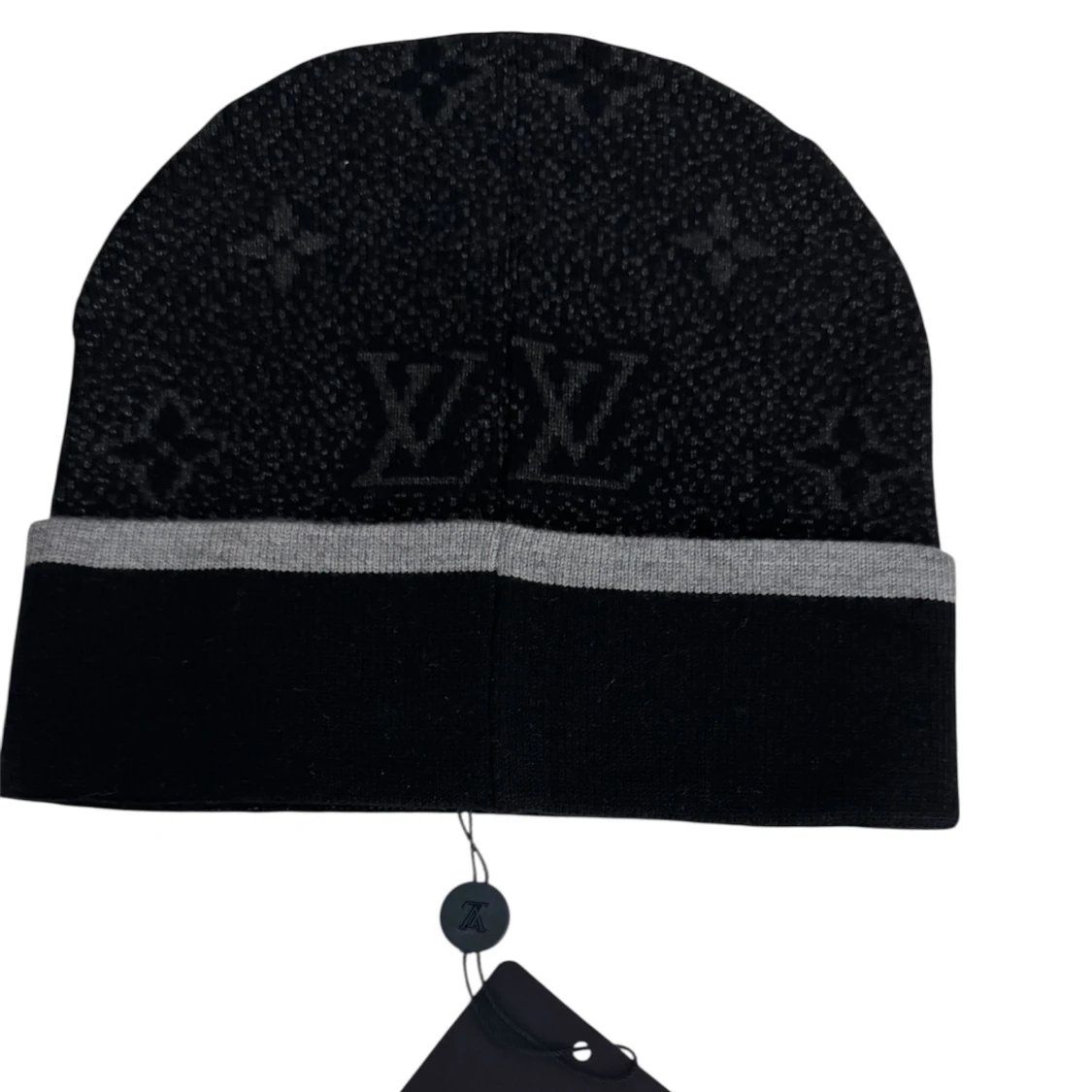 Svart Louis Vuitton mössa med logga - 1