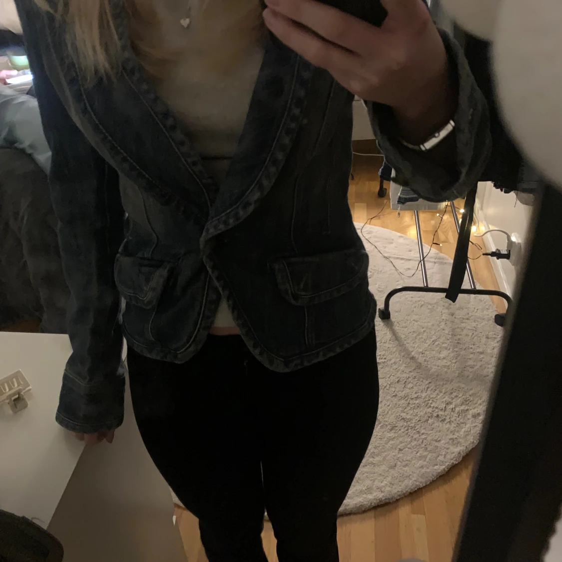 Figursydd jeans jacka 