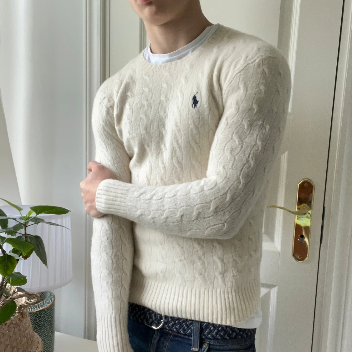 Cashmere stickad polo Ralph Lauren sweatshirt