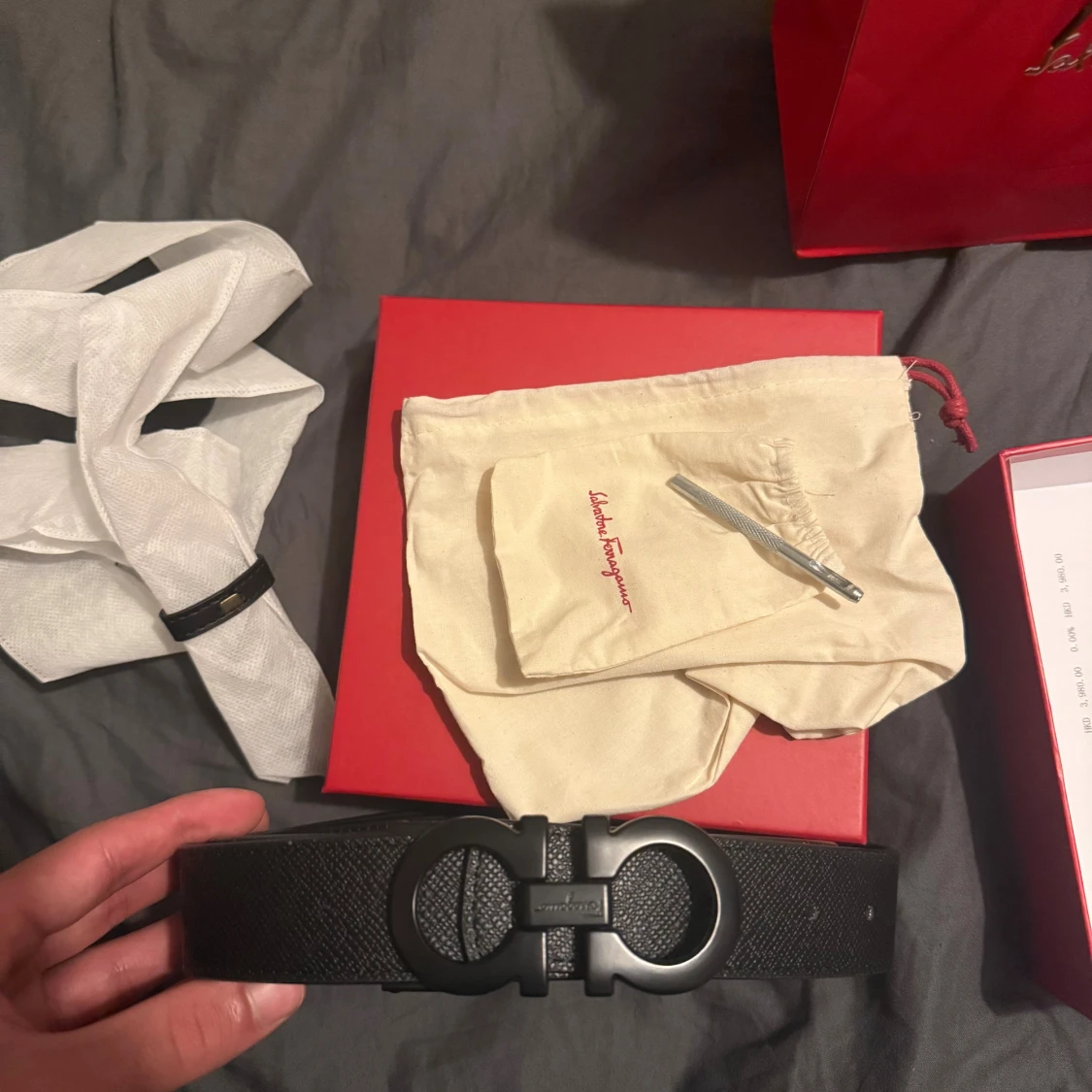 Svart skinnbälte Salvatore Ferragamo