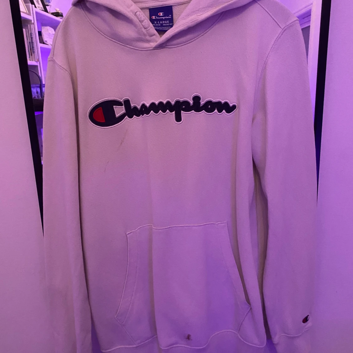 Vit hoodie från Champion 