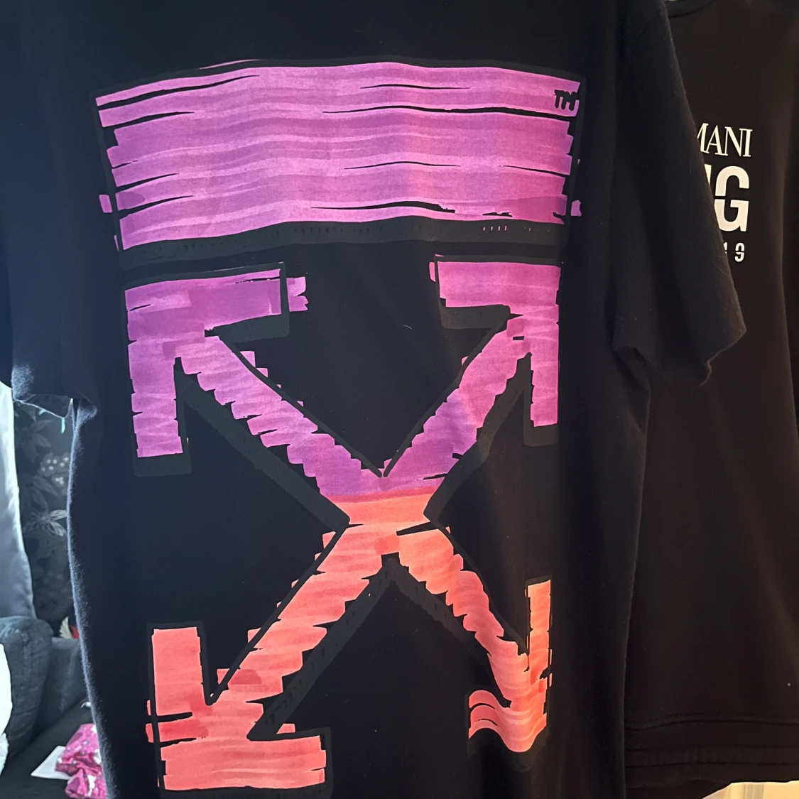 Svart Off-White t-shirt med tryck - 1