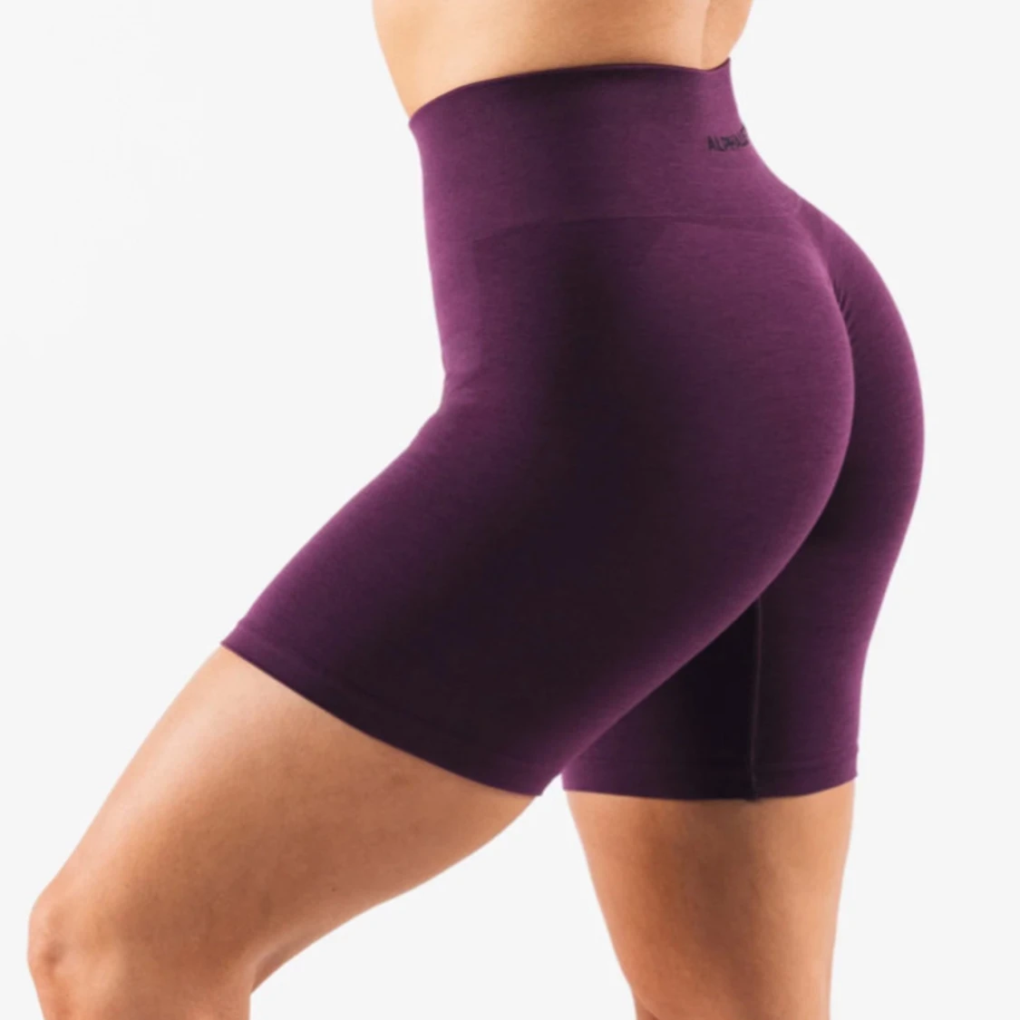 Mörklila seamless träningstights-shorts - 2