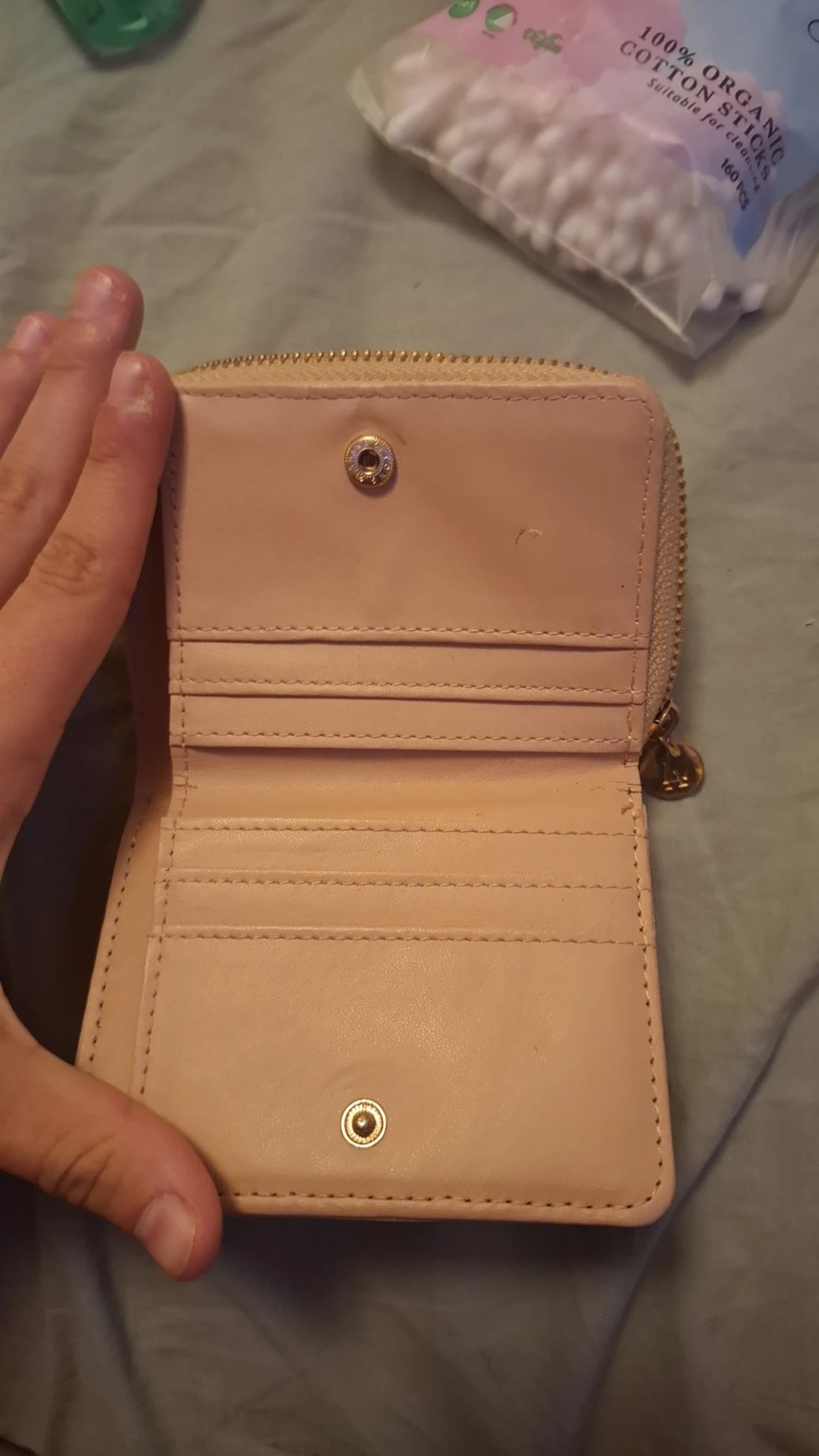 Beige LA plånbok med dragkedja - 2