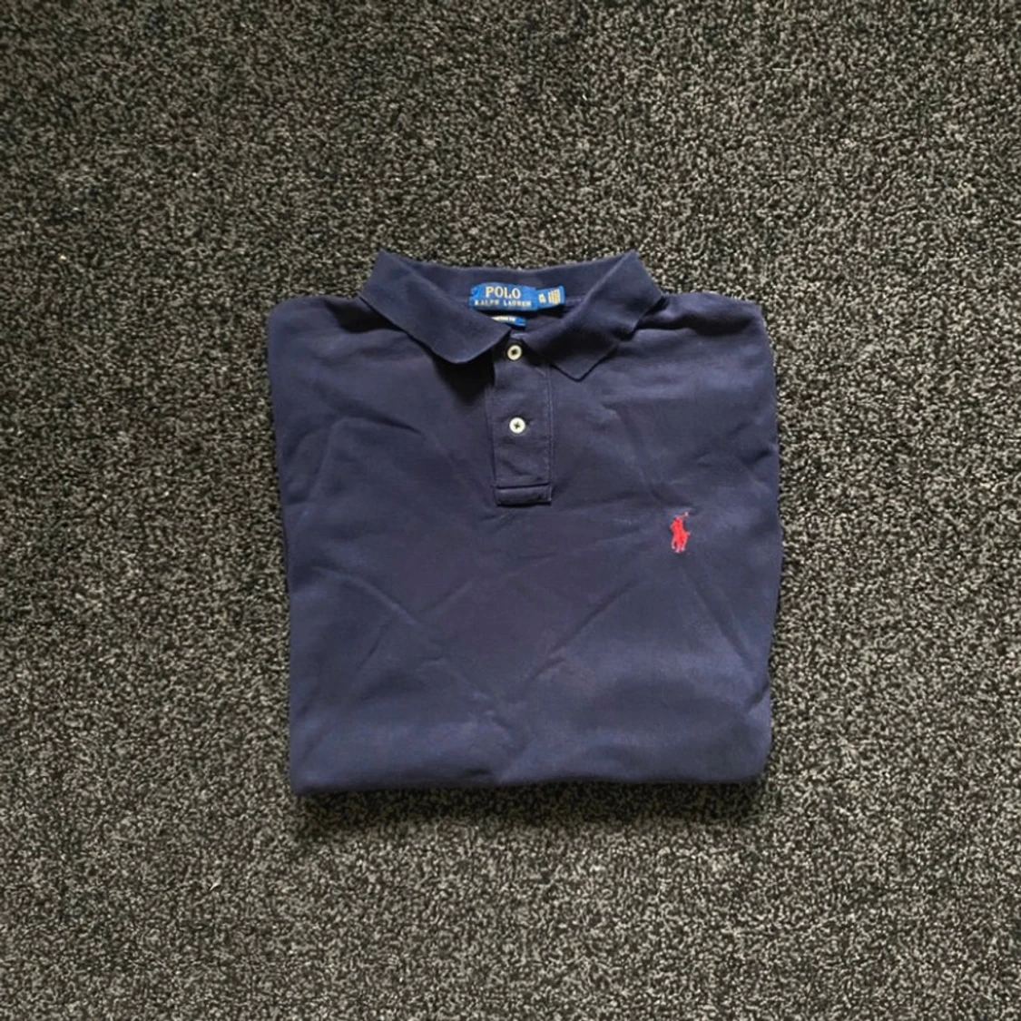 Marinblå långärmad piké Polo Ralph Lauren - 1