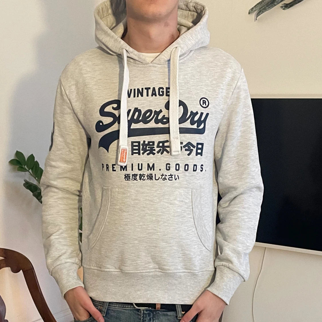 Ljusgrå Superdry hoodie