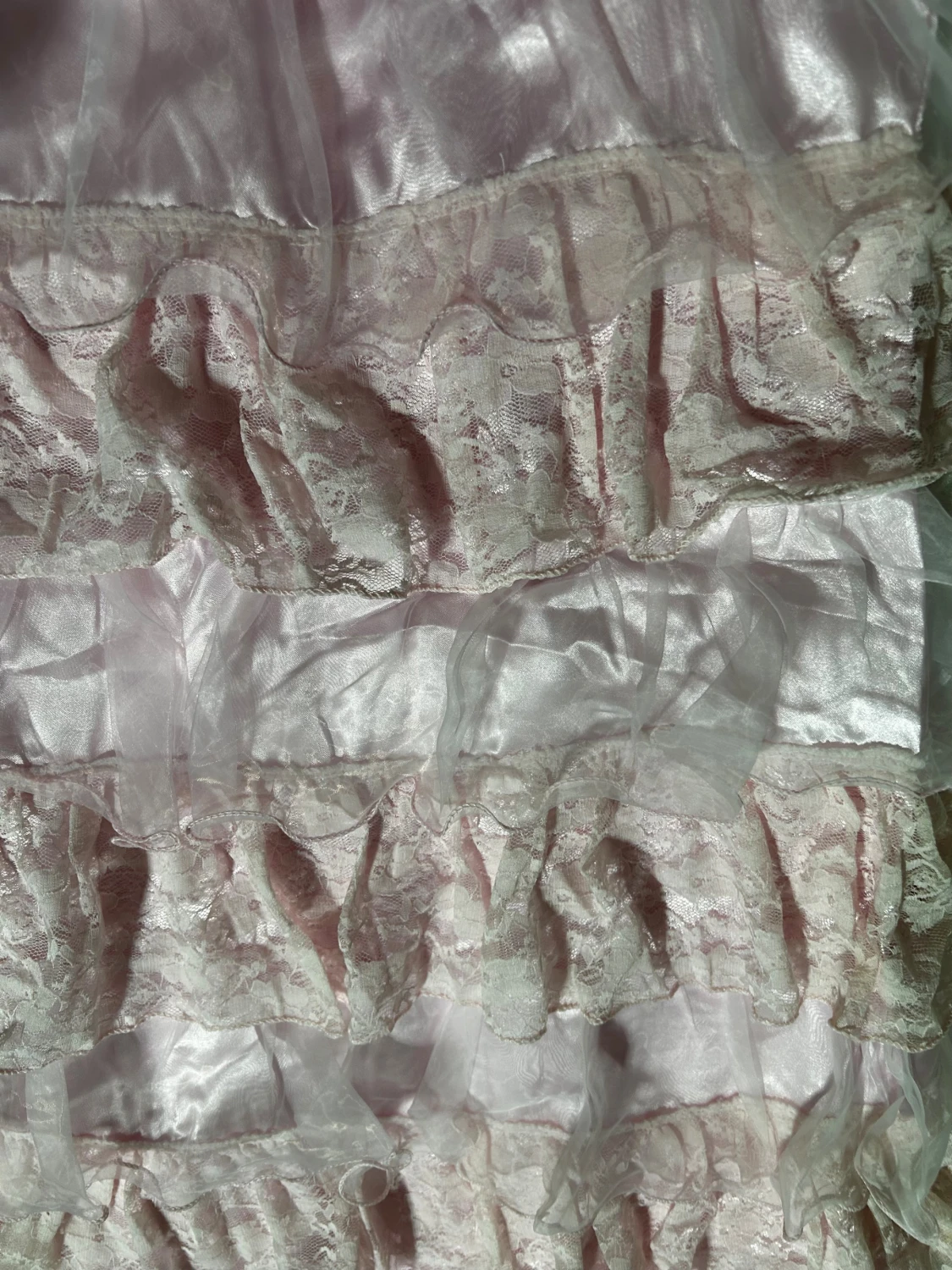 Barn Rosa volangklänning med spets och pärlor - 2