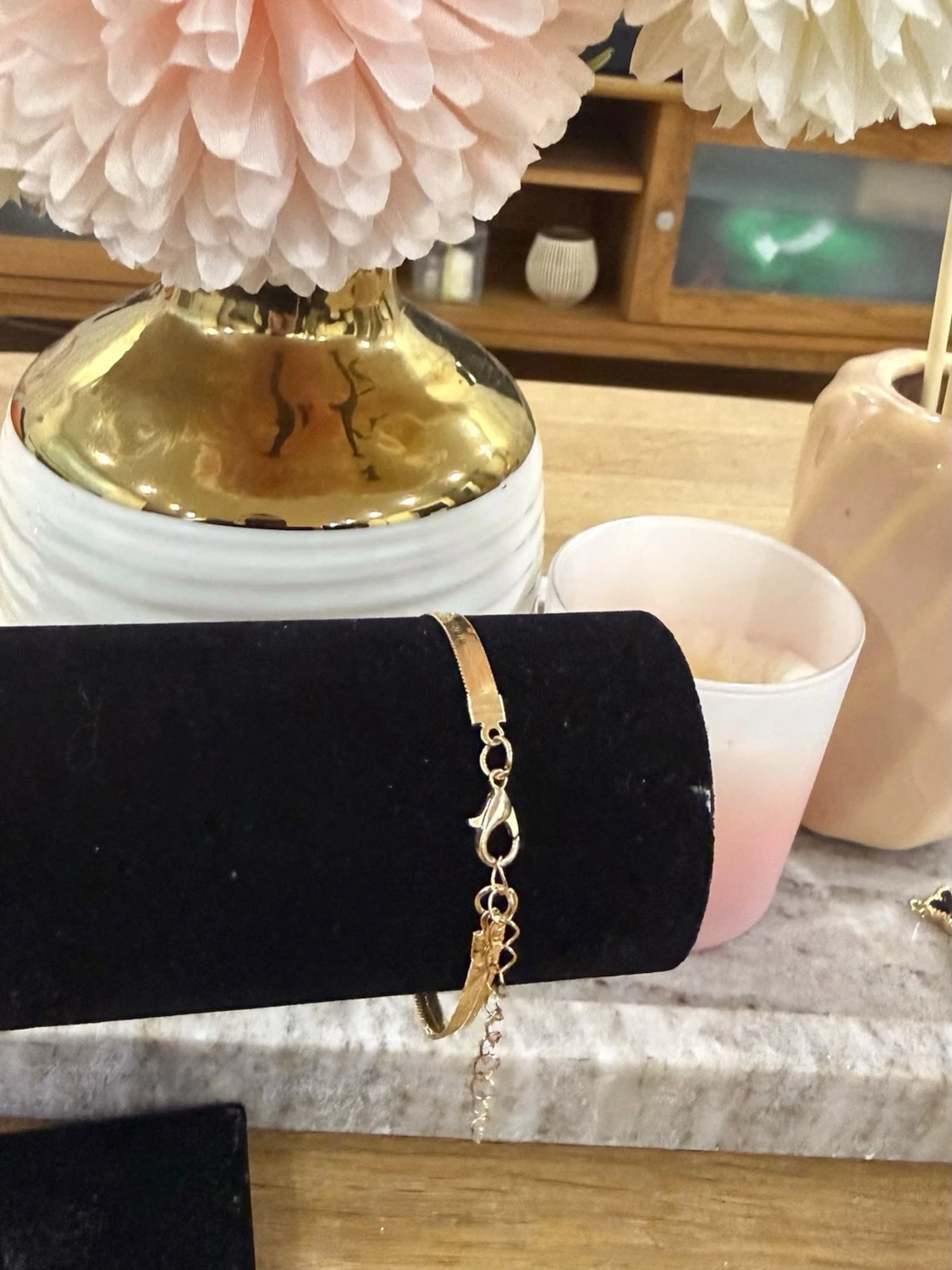 Guldigt platt armband - 2