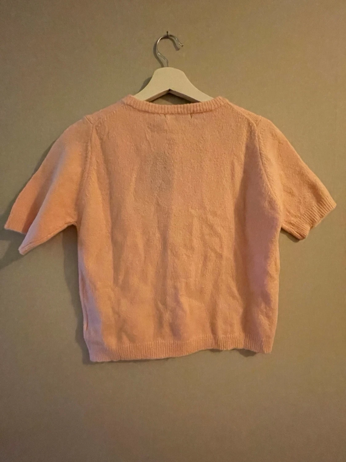 Söt rosa stickad tröja XS - ny med knappar - 1