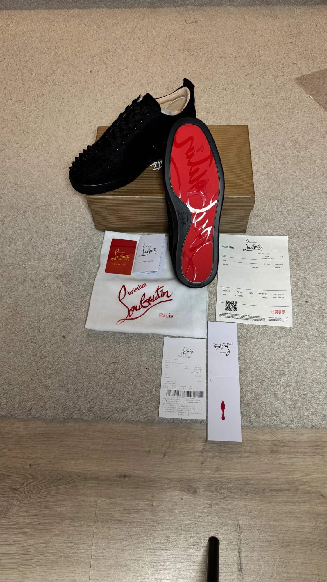 Christian Louboutin svarta sneakers med nitar - 5