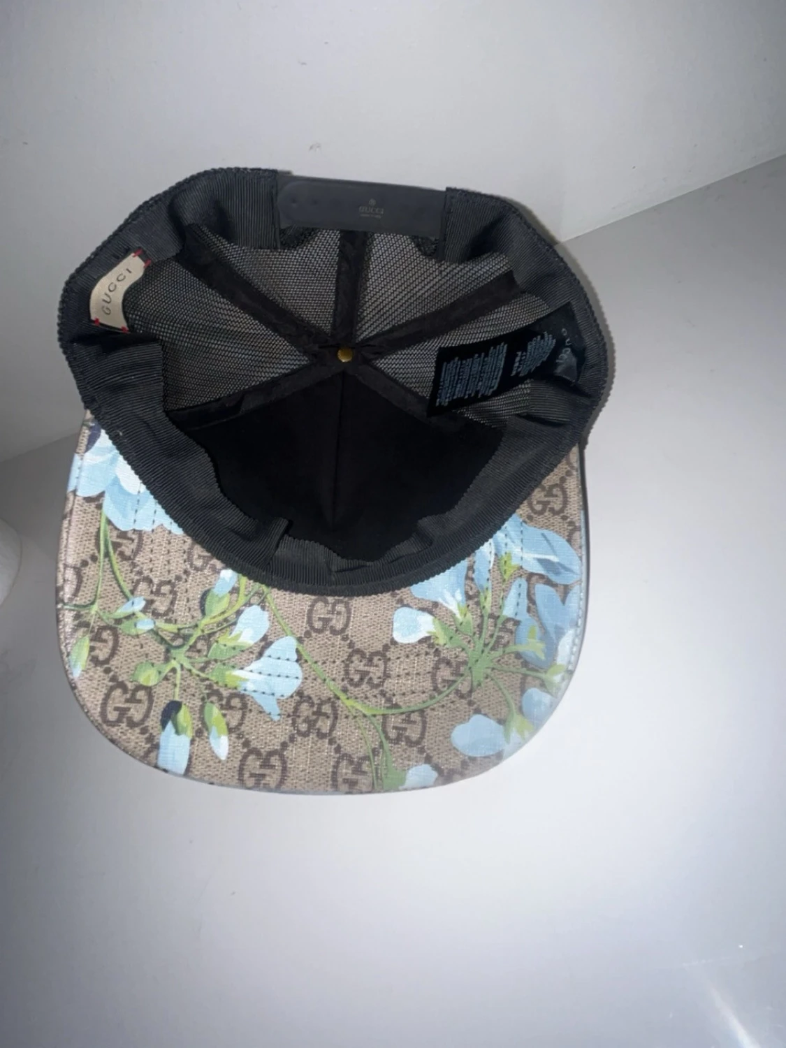 Blommig beige och blå GG keps - 2