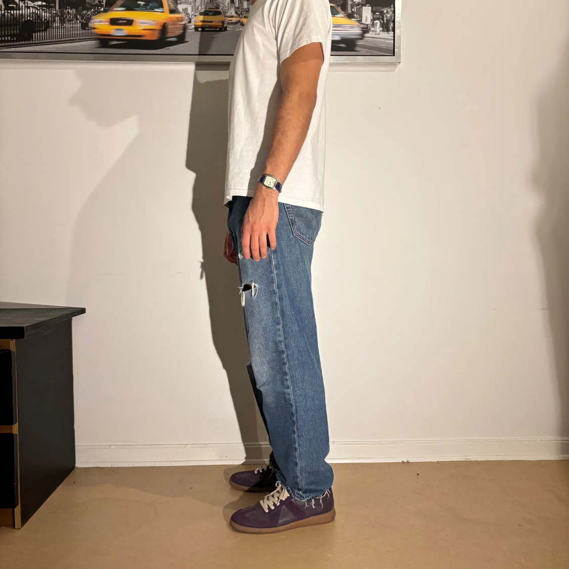 Levi's 501 blå jeans med slitningar - 1