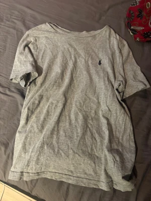 Grå t-shirt från Polo Ralph Lauren - Enkel och stilren grå t-shirt från Polo Ralph Lauren med mörkblå logga. Perfekt skick, säljer för den är för liten för mig.