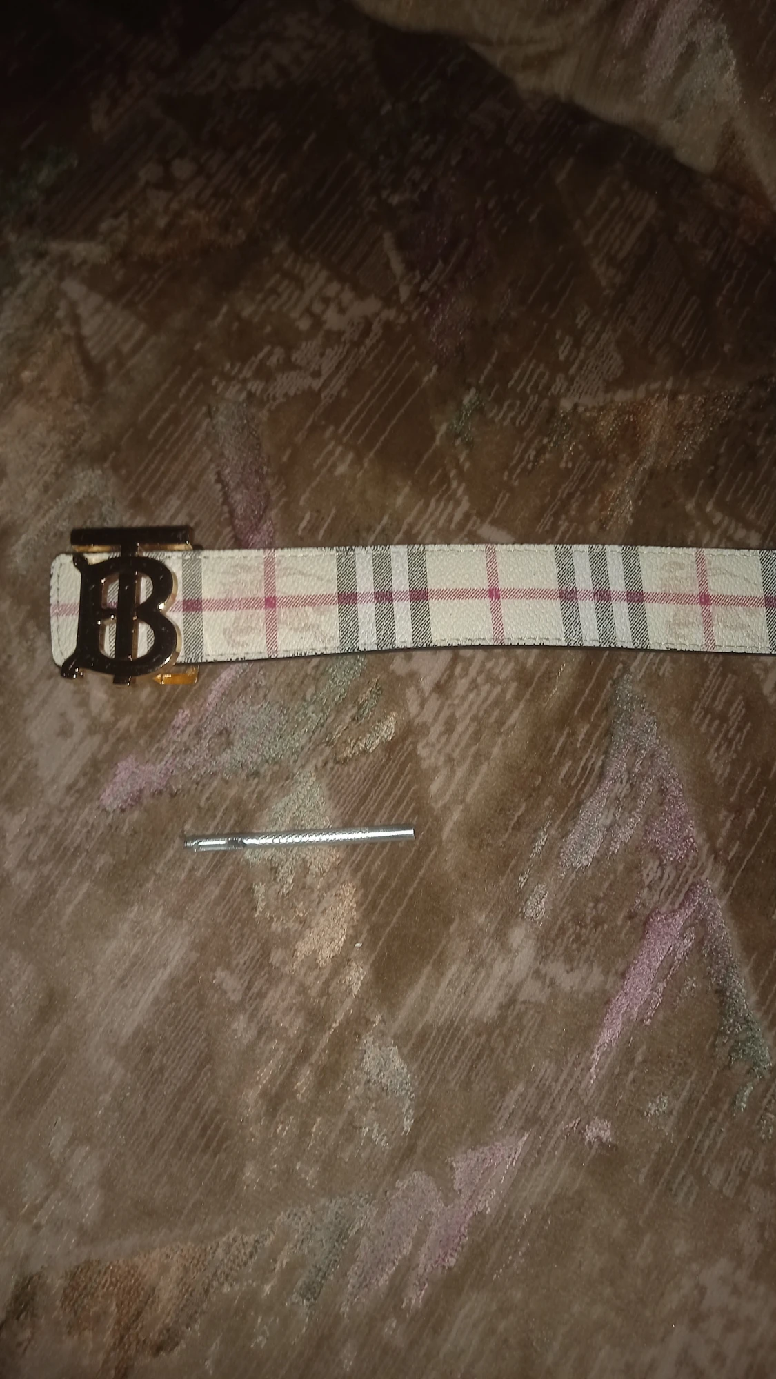 Rutig Burberry-inspirerad bälte - 2