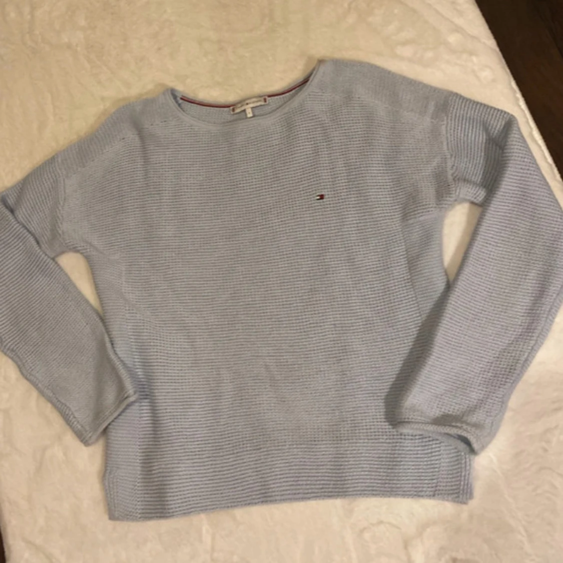 Ljusblå stickad tröja Tommy Hilfiger