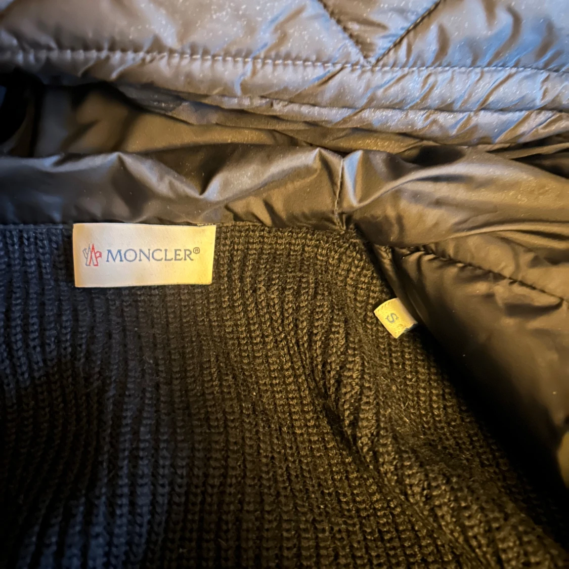 Svart Moncler cardigan jacka S - 1
