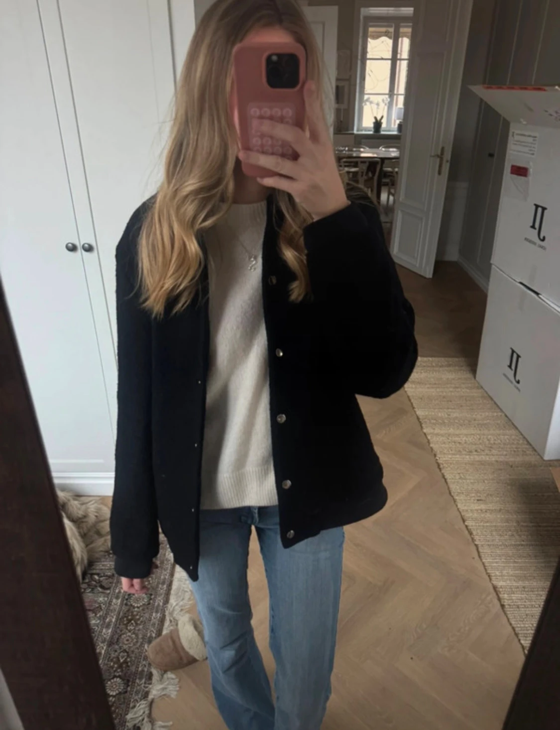 Svart tygbomberjacka - 1