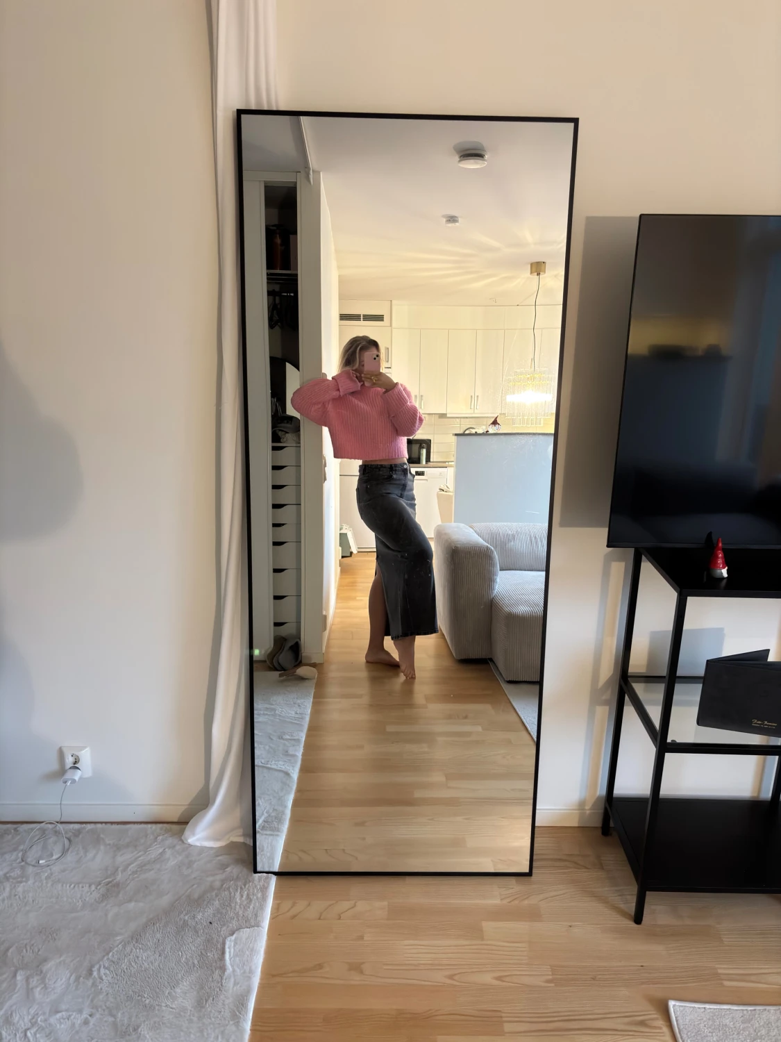 Rosa stickad tröja - 1