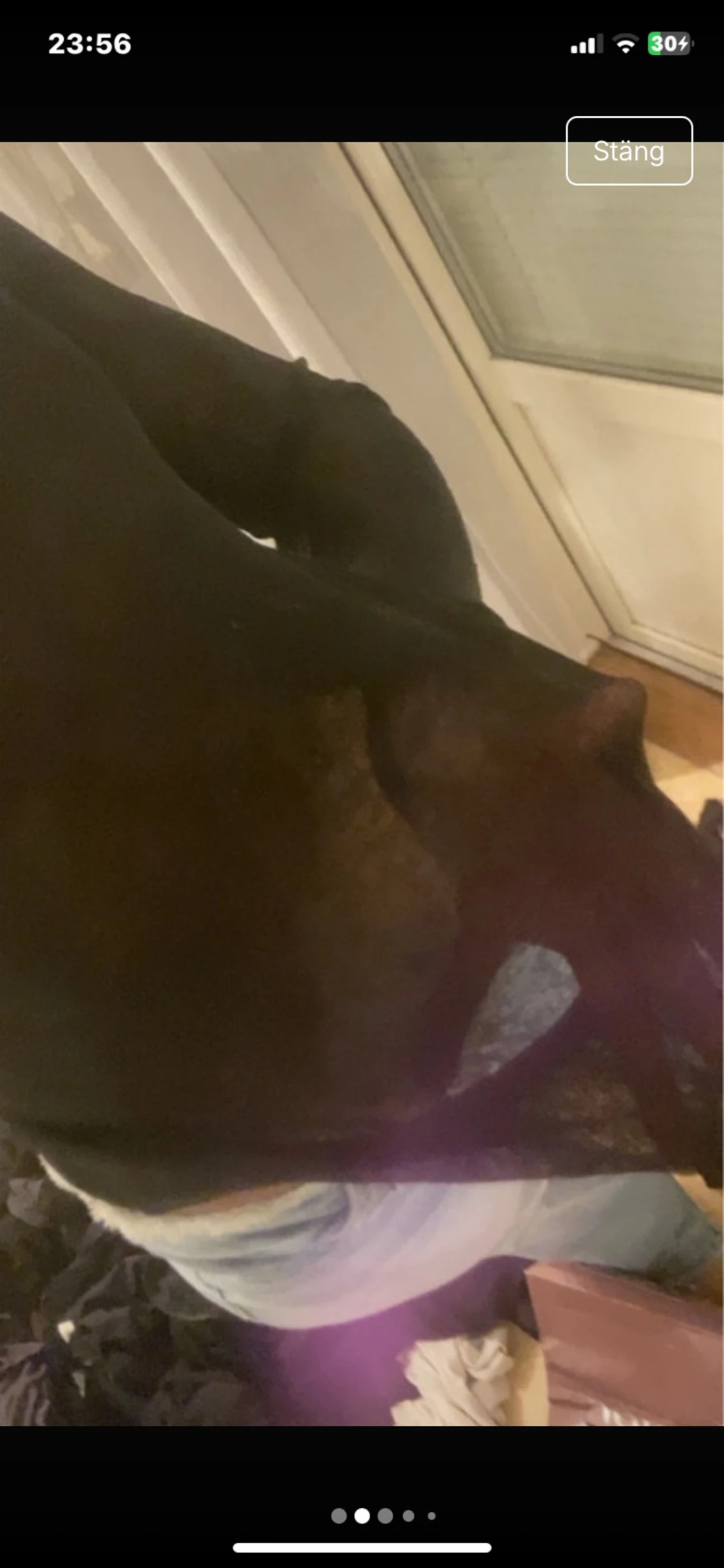 Svart långärmad mesh topp - 1