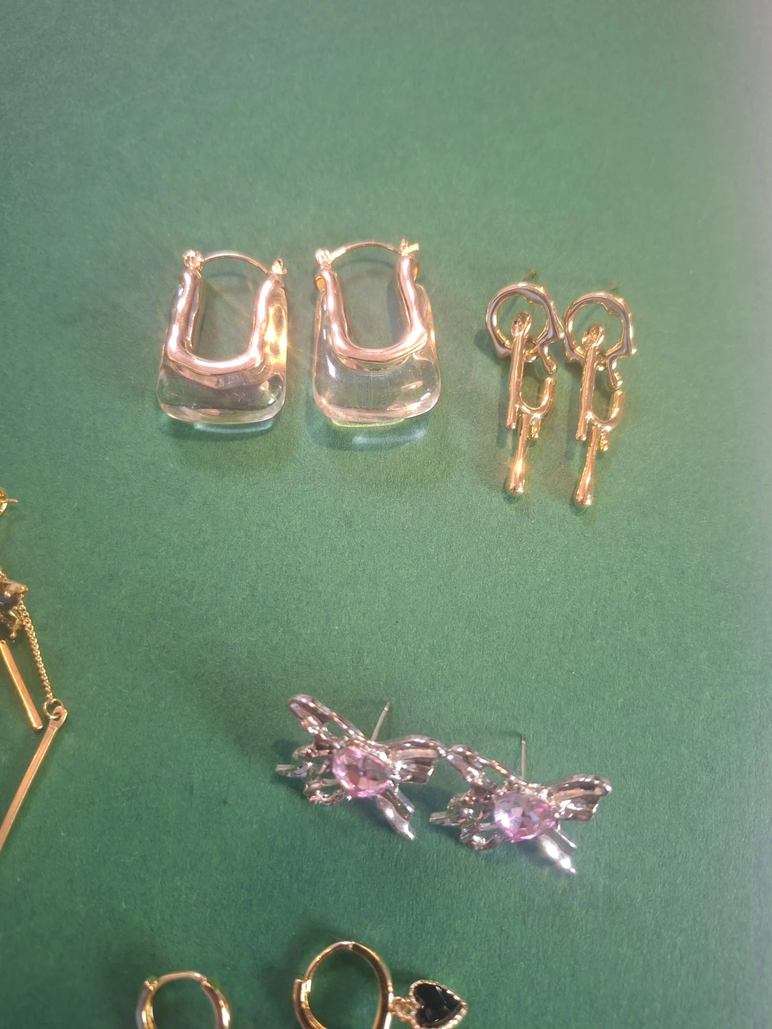 Mix av hoops örhängen i guld och silver - 6