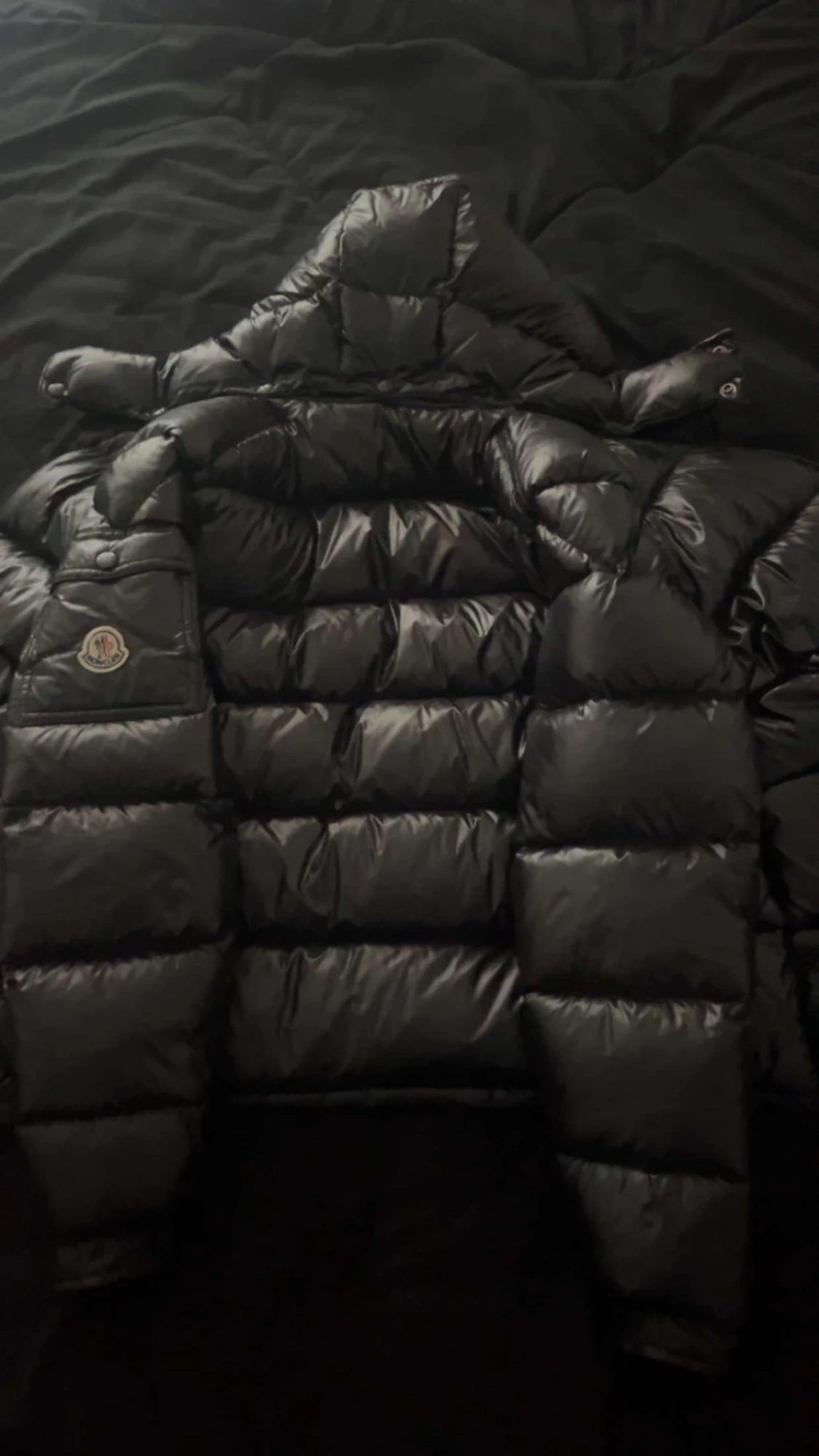 Svart Moncler pufferjacka med huva - 2