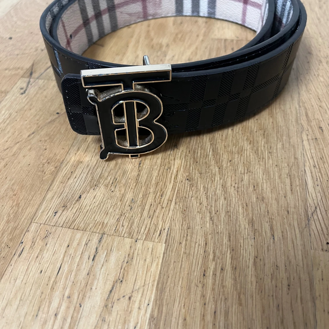 Burberry rutig bälte med TB-spänne - 3