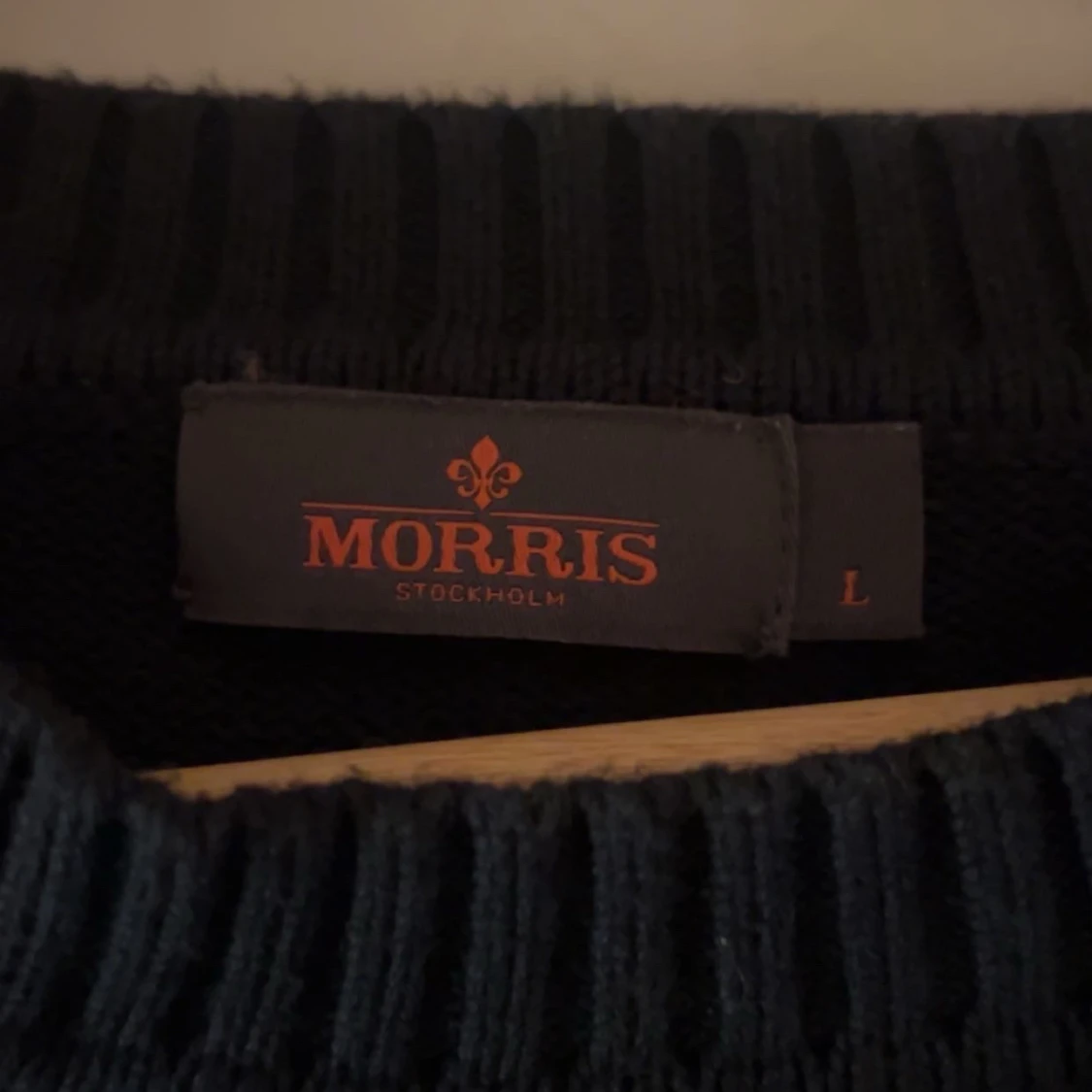 Mörkblå stickad tröja Morris L - 1