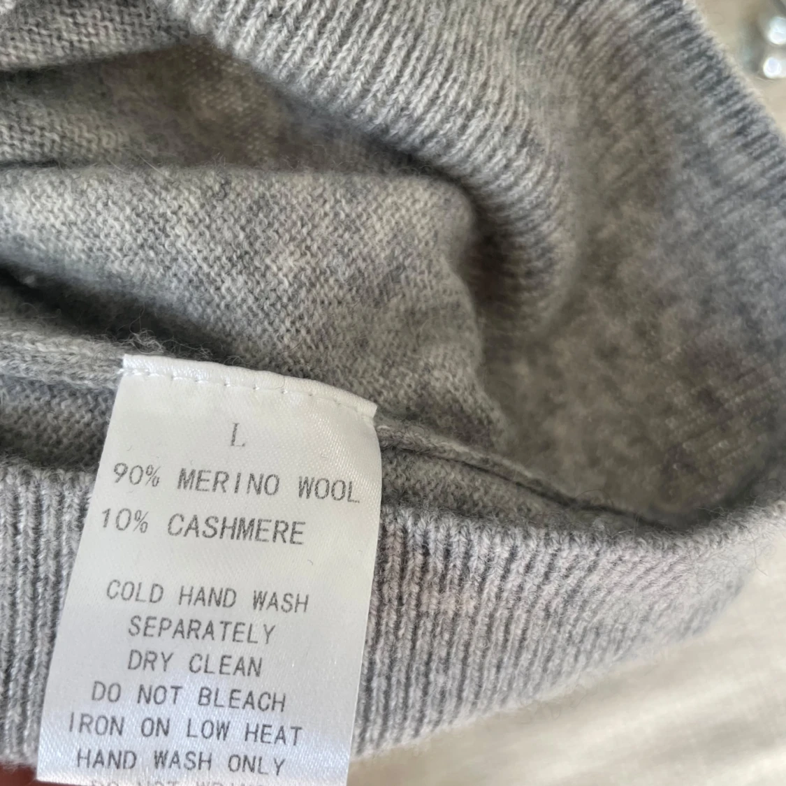 Ljusgrå merinoulltröja Swedish Fashion - 2