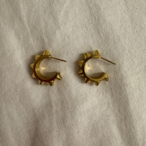 Edblad Guldiga örhängen med nitar - Edblad örhängen 